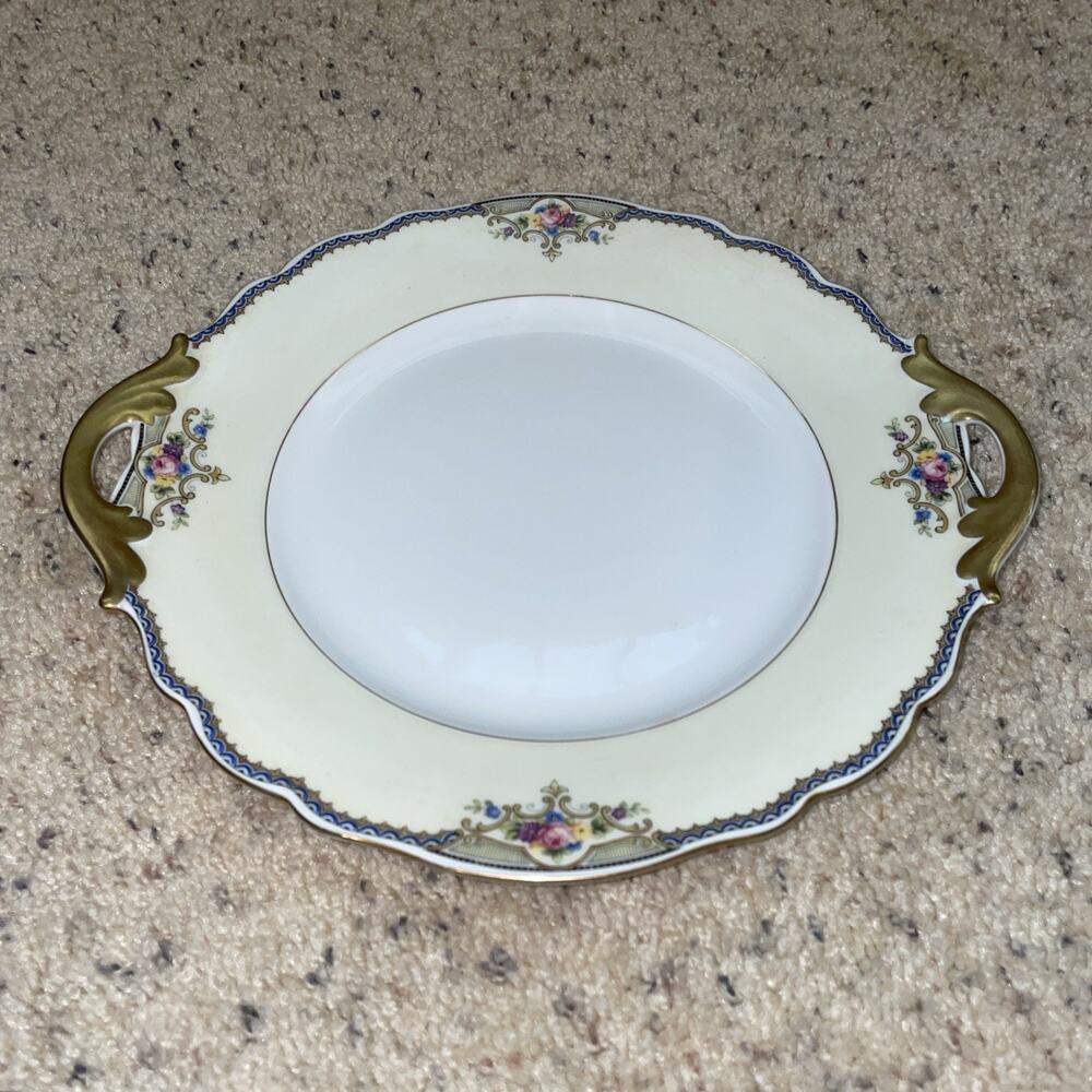 VTG Paul Muller Selb Bavaria Minto China Cake Cookie Serving Plate Gold RARE